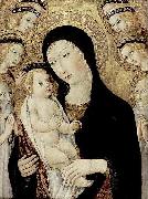 SANO di Pietro Madonna and Child with Sts Anthony Abbott and Bernardino of Siena oil painting